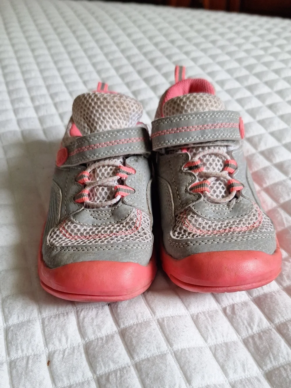 Carters Girls Grey and Pink Athletic Shoes